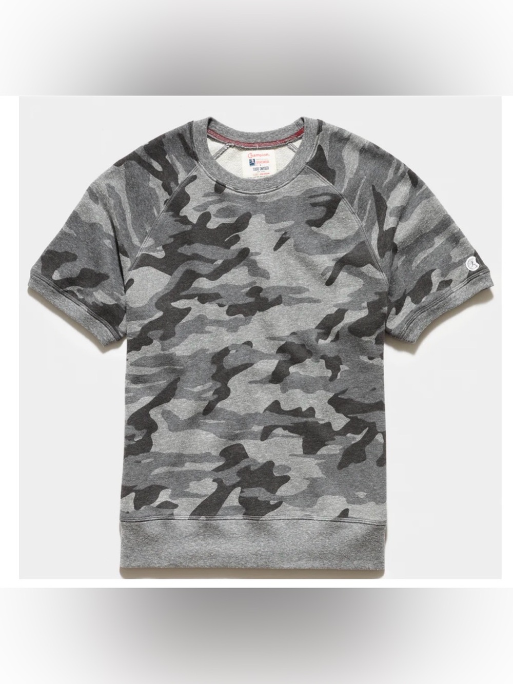 Men's Short Sleeve Gray Camo Crewneck Shirt
